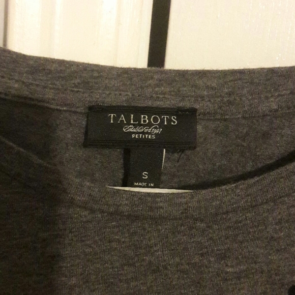 Talbot petites small 3/4 sleeve grey tee & flowers - Picture 3 of 6